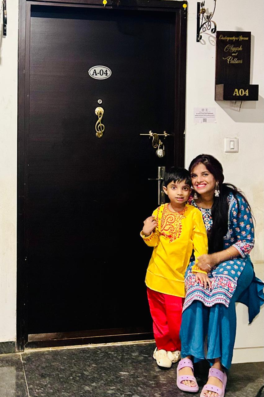 Pallavi with her son